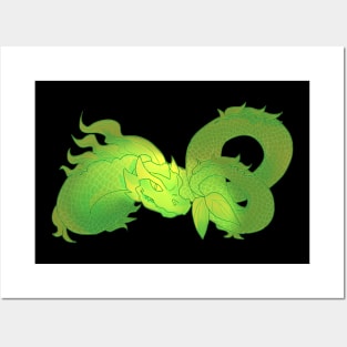 2024 Chinese Dragon Green Posters and Art